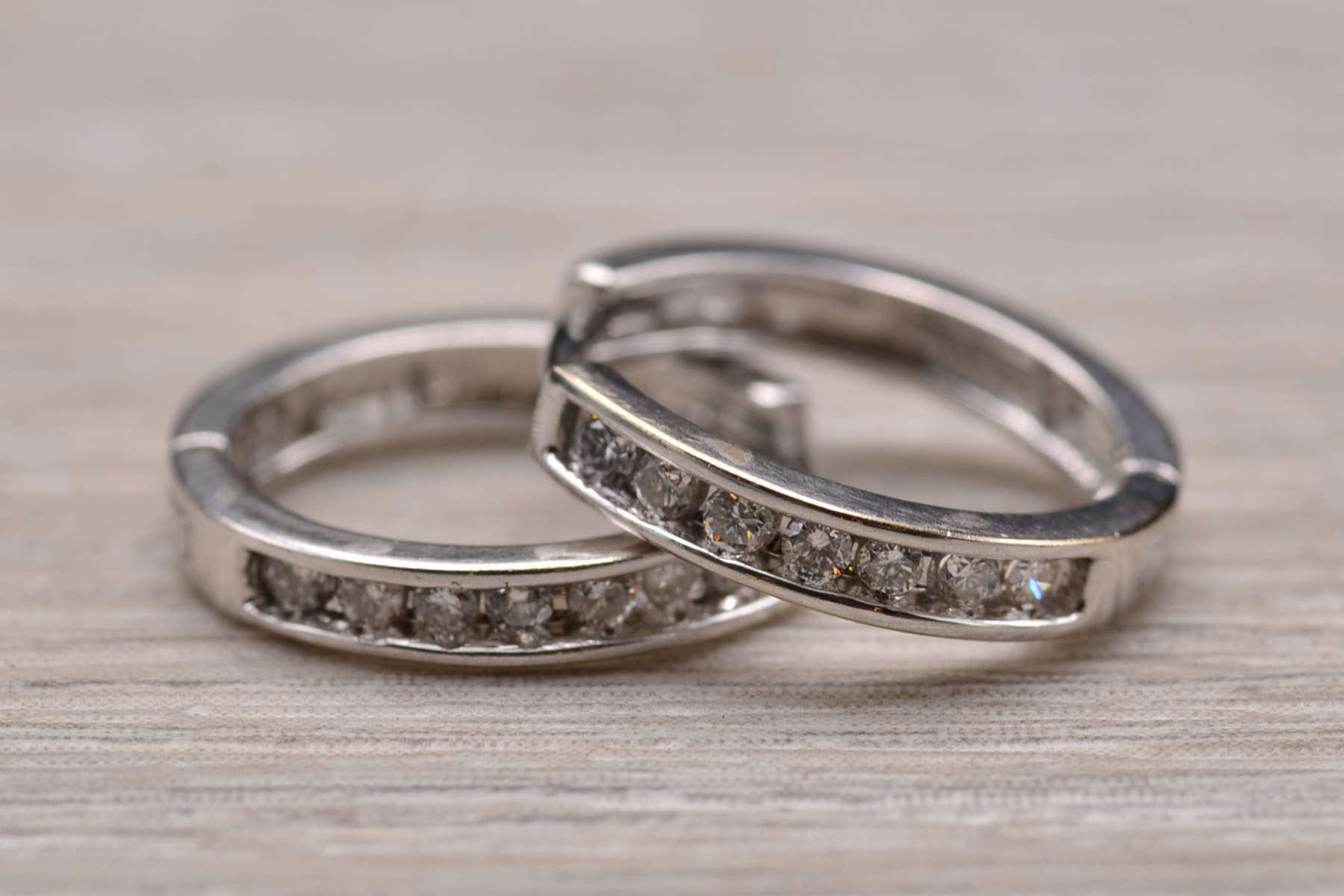 The East Arnhem: Ladies White Gold Diamond Hoop Earrings - Image 3
