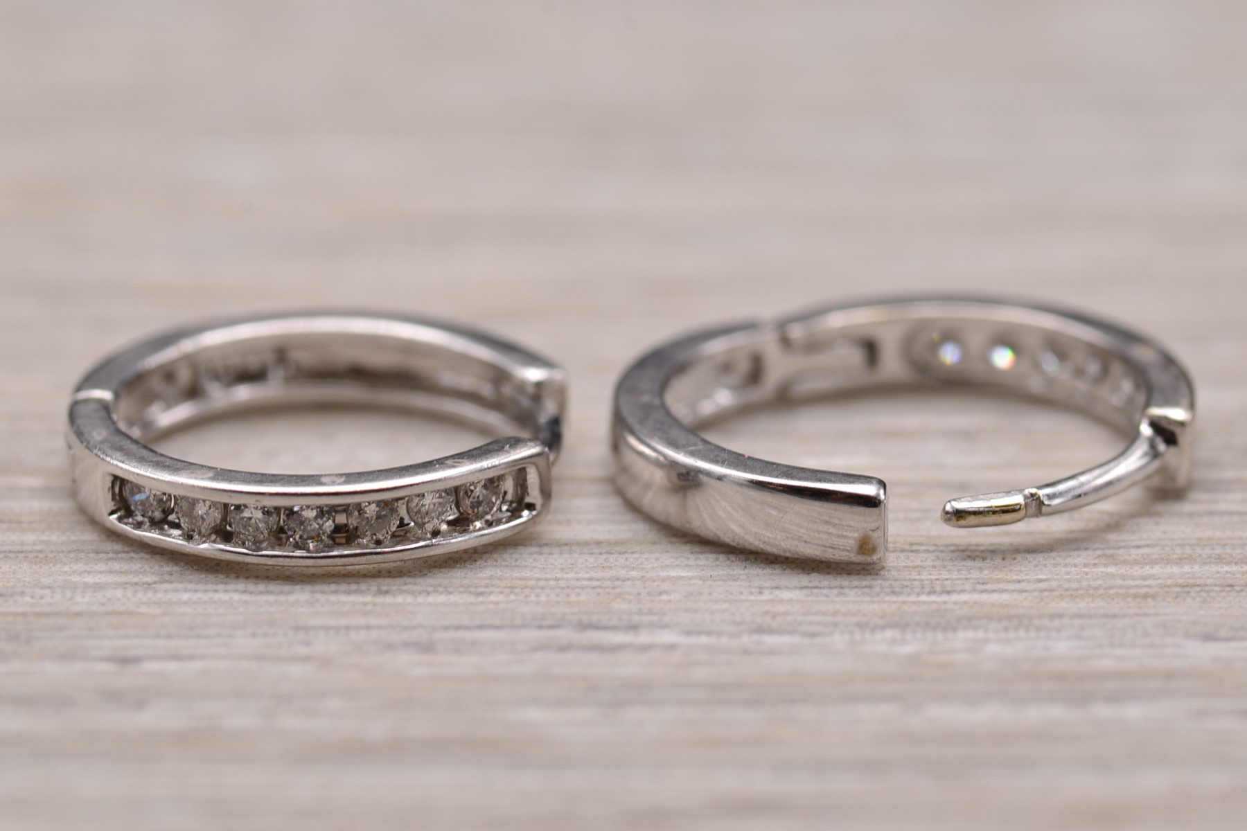 The East Arnhem: Ladies White Gold Diamond Hoop Earrings - Image 4