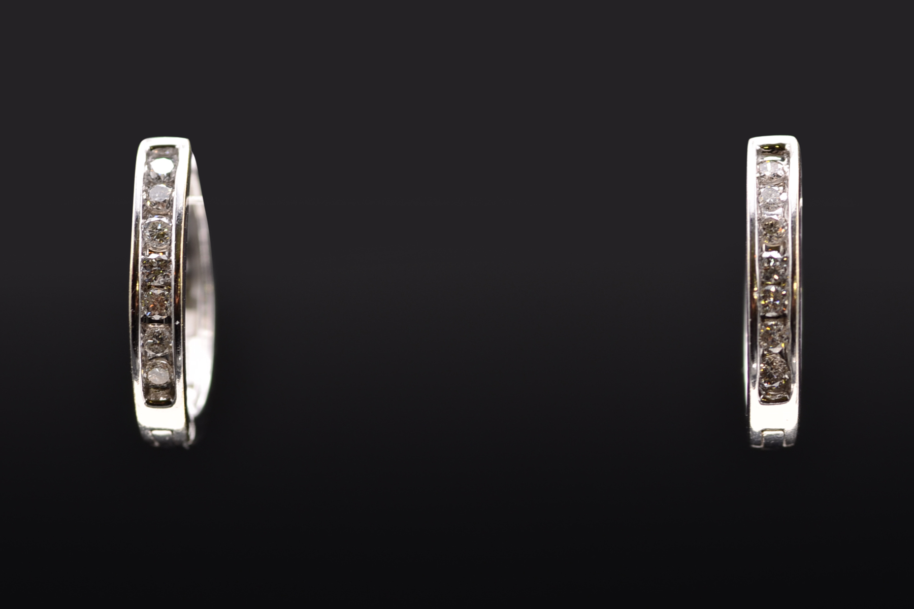 The East Arnhem: Ladies White Gold Diamond Hoop Earrings - Image 6