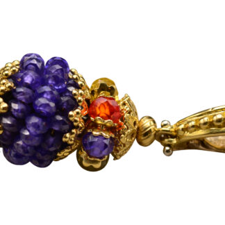SOLD - The Sunday:  Vintage Yellow Gold Signed Amethyst Bead Pendant