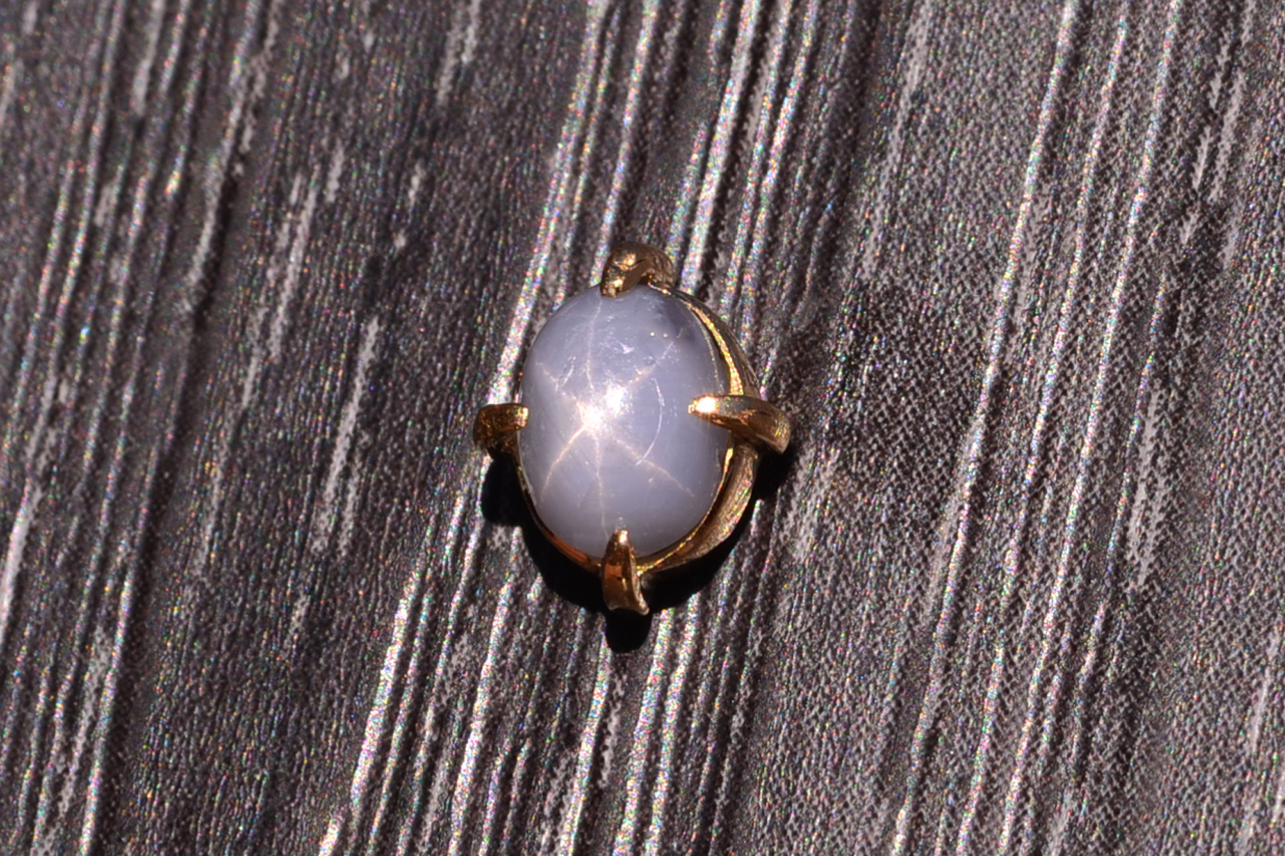 SOLD - The Challans: Blue Grey Star Sapphire Tie Stud - Image 3