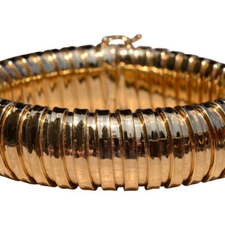 The Tubogas:  Vintage Italian Made Tubogas Bracelet in Yellow Gold