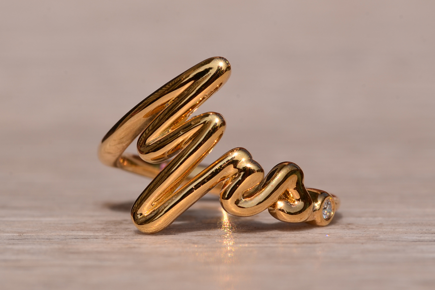 SOLD - The Heart: Ladies Hearts on Fire Yellow Gold Mrs. Ring - Image 7