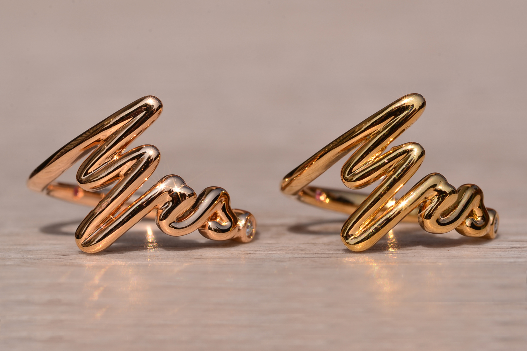 SOLD - The Heart: Ladies Hearts on Fire Yellow Gold Mrs. Ring - Image 8