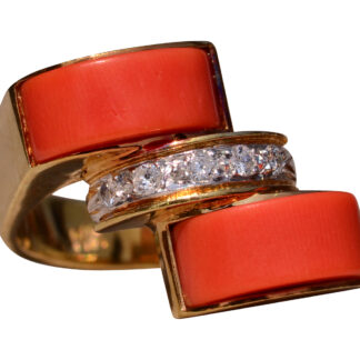 The Homeward Lane: Mid Century Coral and Diamond Ring