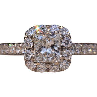 SOLD - The Duryea Ave: Neil Lane Signed Engagement Ring with Princess Cut Natural Diamond