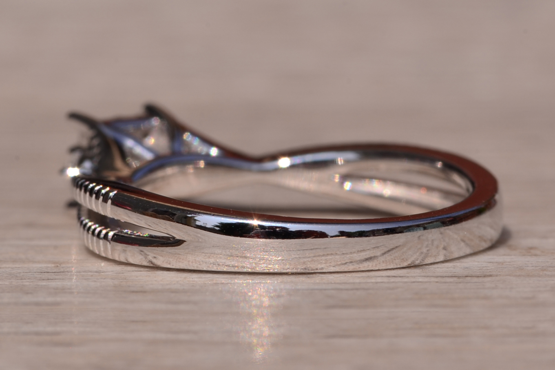 The Gladstone Place Duo: White Gold Promise Ring set with Natural Diamonds - Image 4
