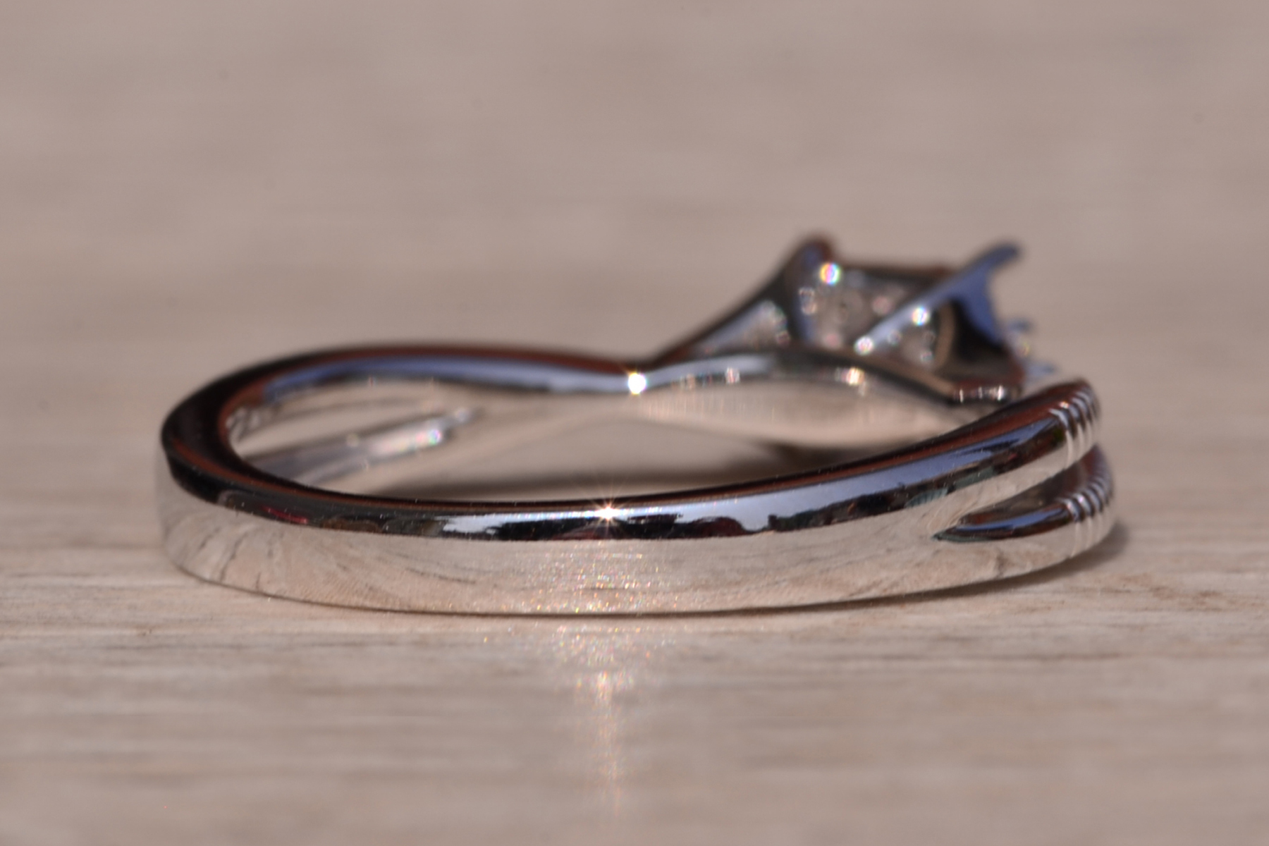 The Gladstone Place Duo: White Gold Promise Ring set with Natural Diamonds - Image 5