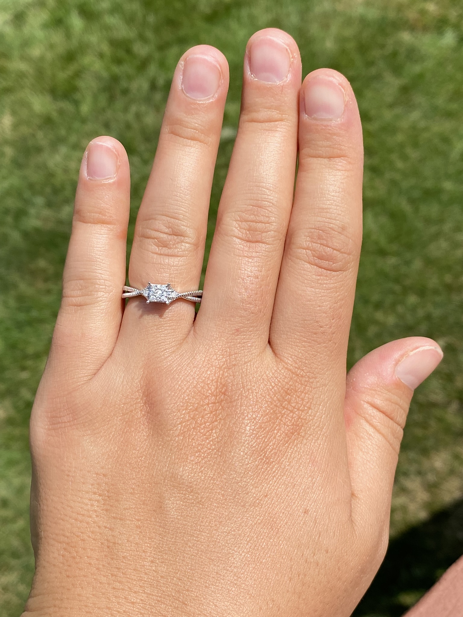 The Gladstone Place Duo: White Gold Promise Ring set with Natural Diamonds - Image 9