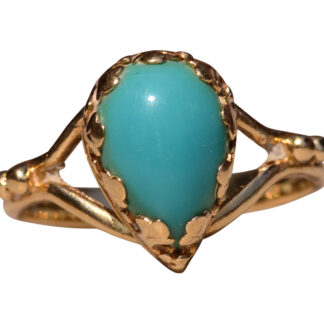 The Sandpiper Lane:  Vintage Mid Century Yellow Gold Turquoise Ring