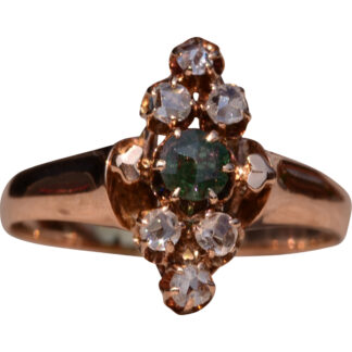 The Rand Court:  Victorian Rose Gold Navette Ring with Rose Cuts