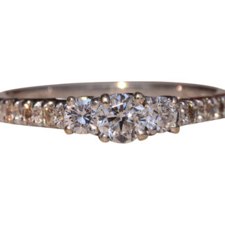 The Stars Road: Justin Ashley Signed White Gold Three Diamond Ring