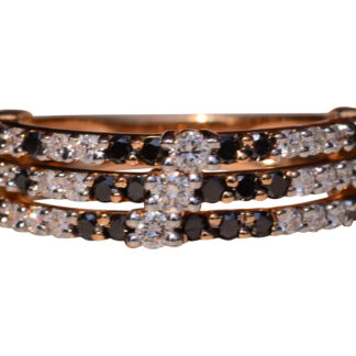 The Zebra:  Maggio Teresa Damian Signed Ring with Black and White Diamonds