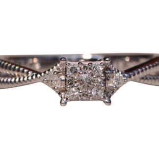 The Gladstone Place:  White Gold Promise Ring set with Natural Diamonds