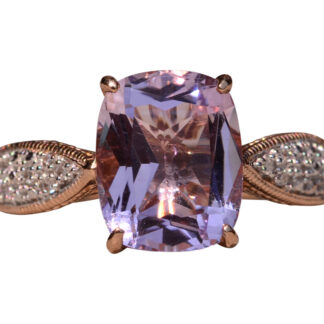 The Gilbert Road: Very Light Pinkish-Purple Amethyst and Diamond Ring in Rose Gold