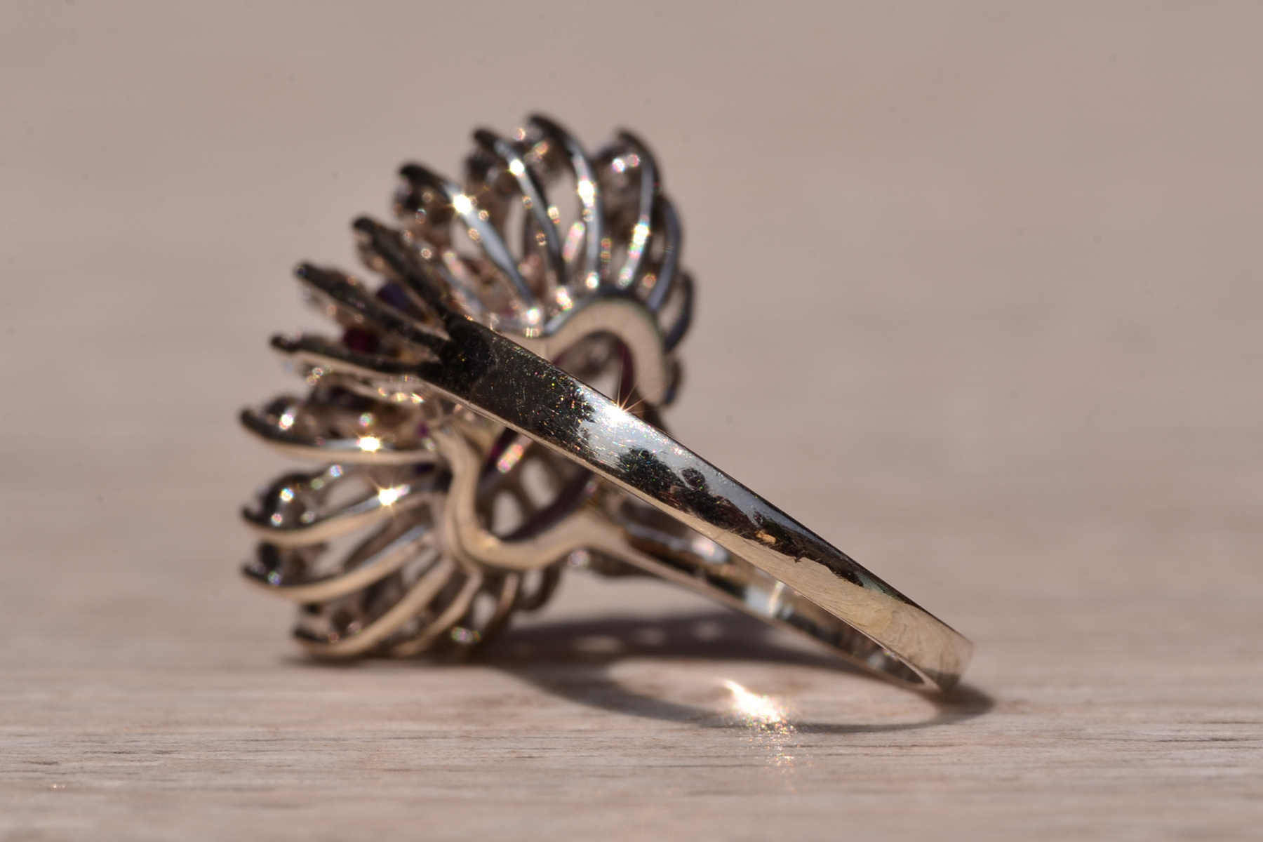 The South Greenwich: Mid Century Deep Purplish- Red Natural No Heat Ruby and Diamond Ring - Image 4