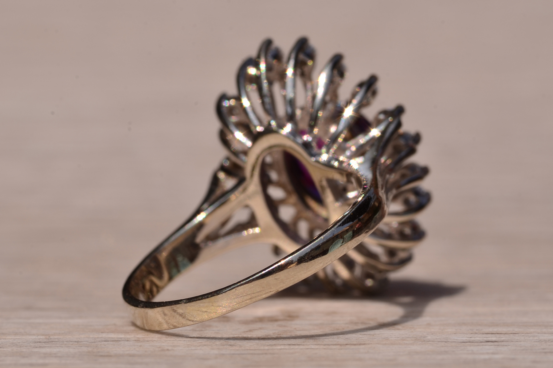The South Greenwich: Mid Century Deep Purplish- Red Natural No Heat Ruby and Diamond Ring - Image 5
