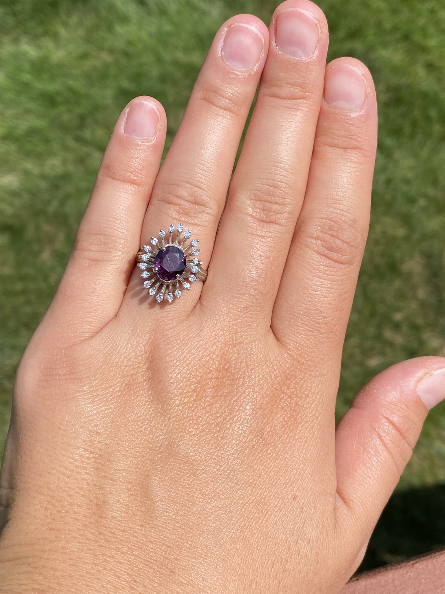 The South Greenwich: Mid Century Deep Purplish- Red Natural No Heat Ruby and Diamond Ring - Image 8