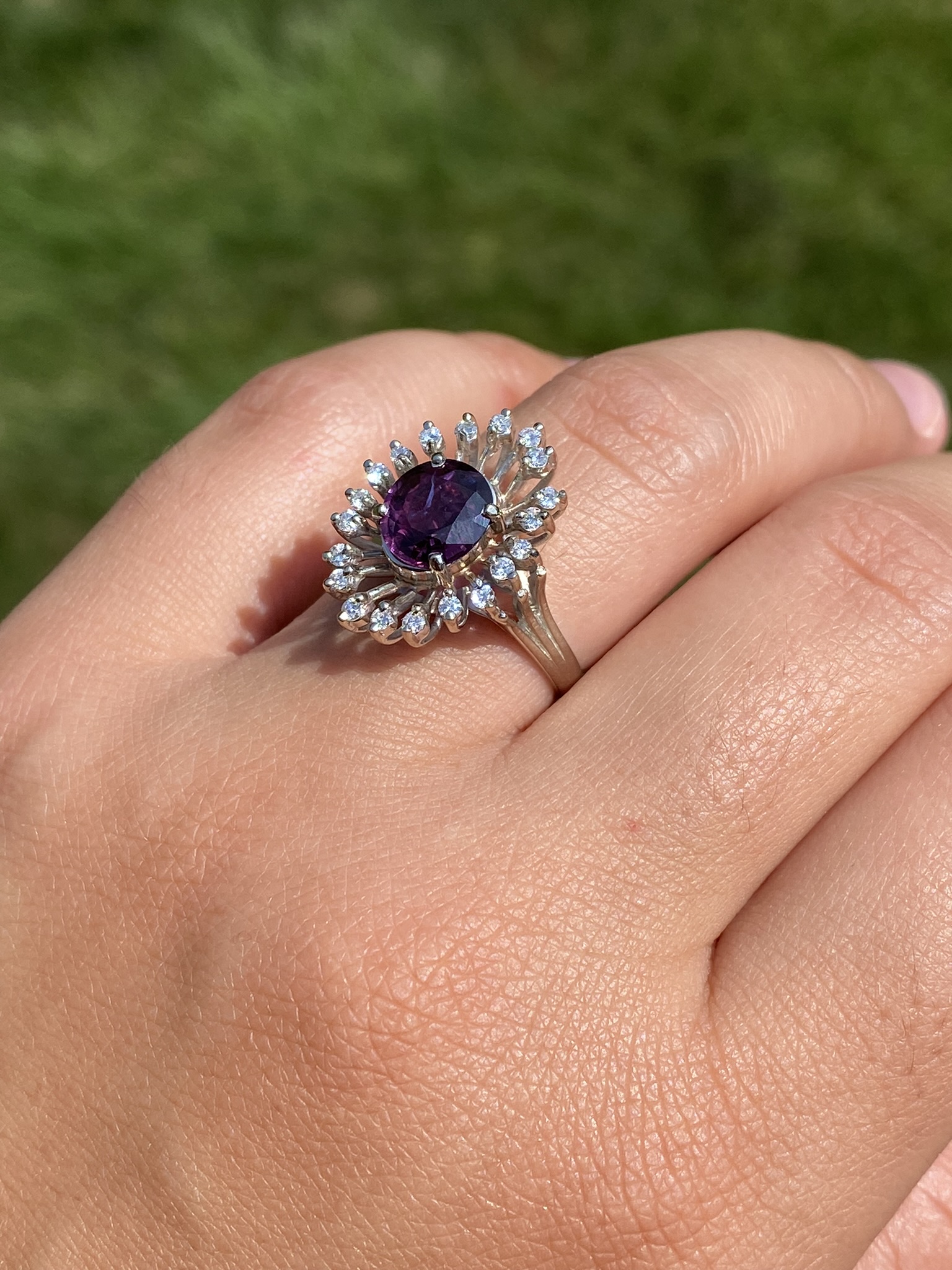 The South Greenwich: Mid Century Deep Purplish- Red Natural No Heat Ruby and Diamond Ring - Image 9