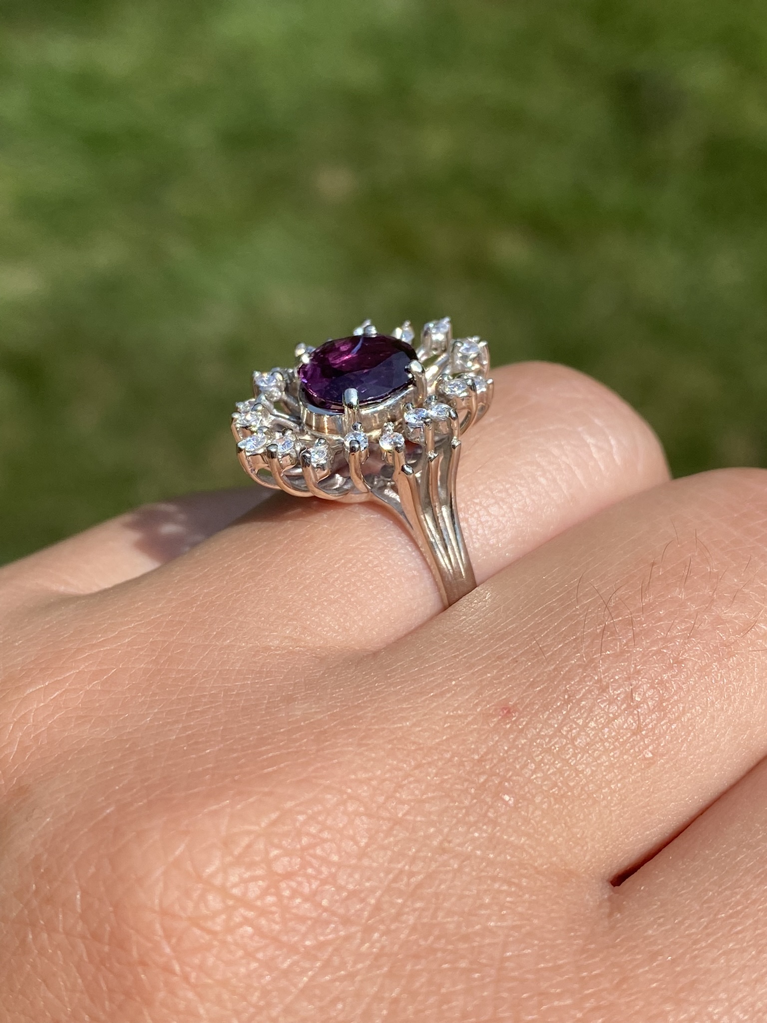 The South Greenwich: Mid Century Deep Purplish- Red Natural No Heat Ruby and Diamond Ring - Image 10