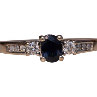 SOLD - The North Drive:  Sapphire and Diamond Three Stone Ring