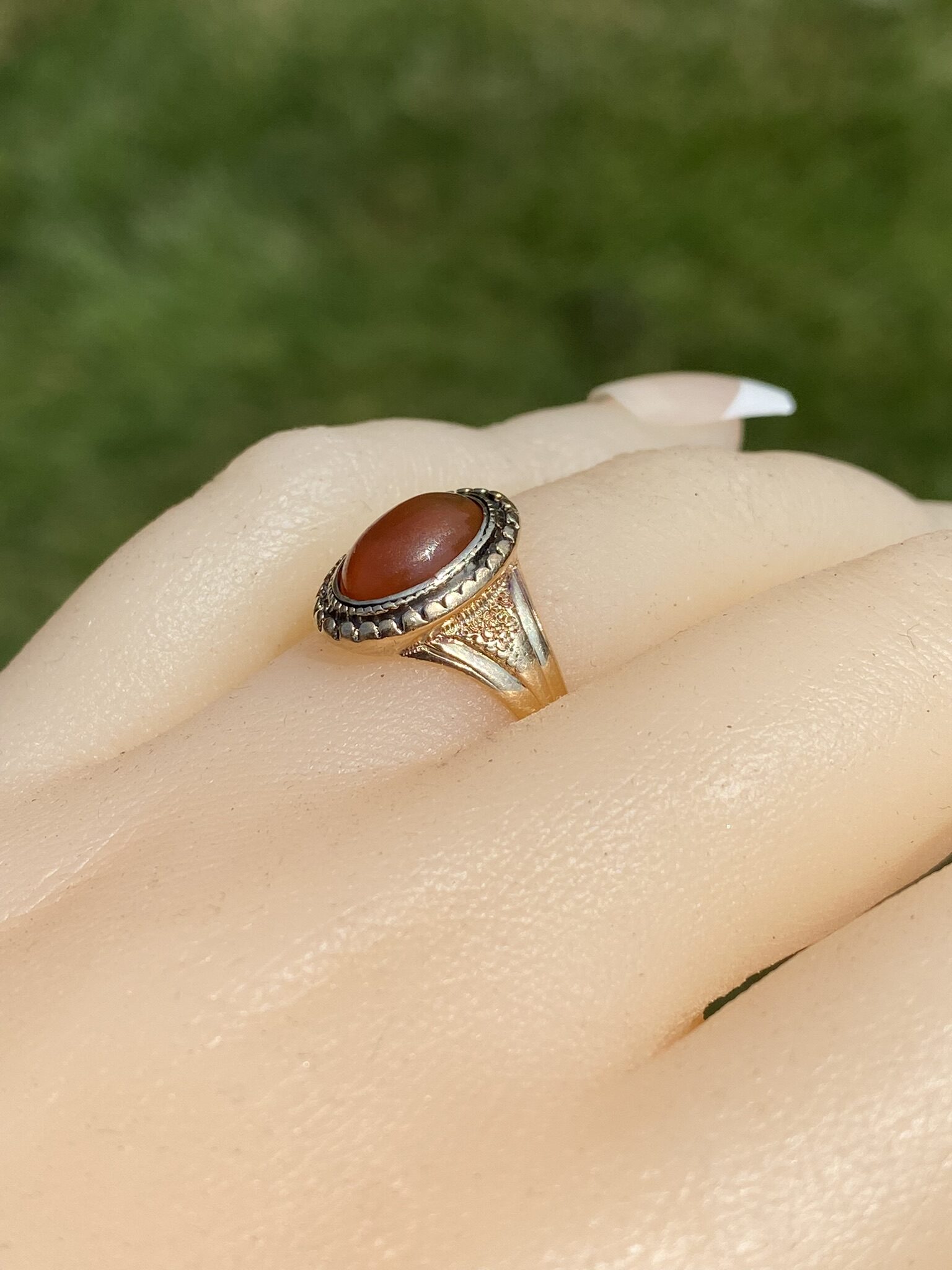 SOLD - The Benson: Antique Carnelian Ring in Yellow Gold - Image 10