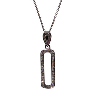 The 42nd Street: White Gold Diamond Dangle Necklace