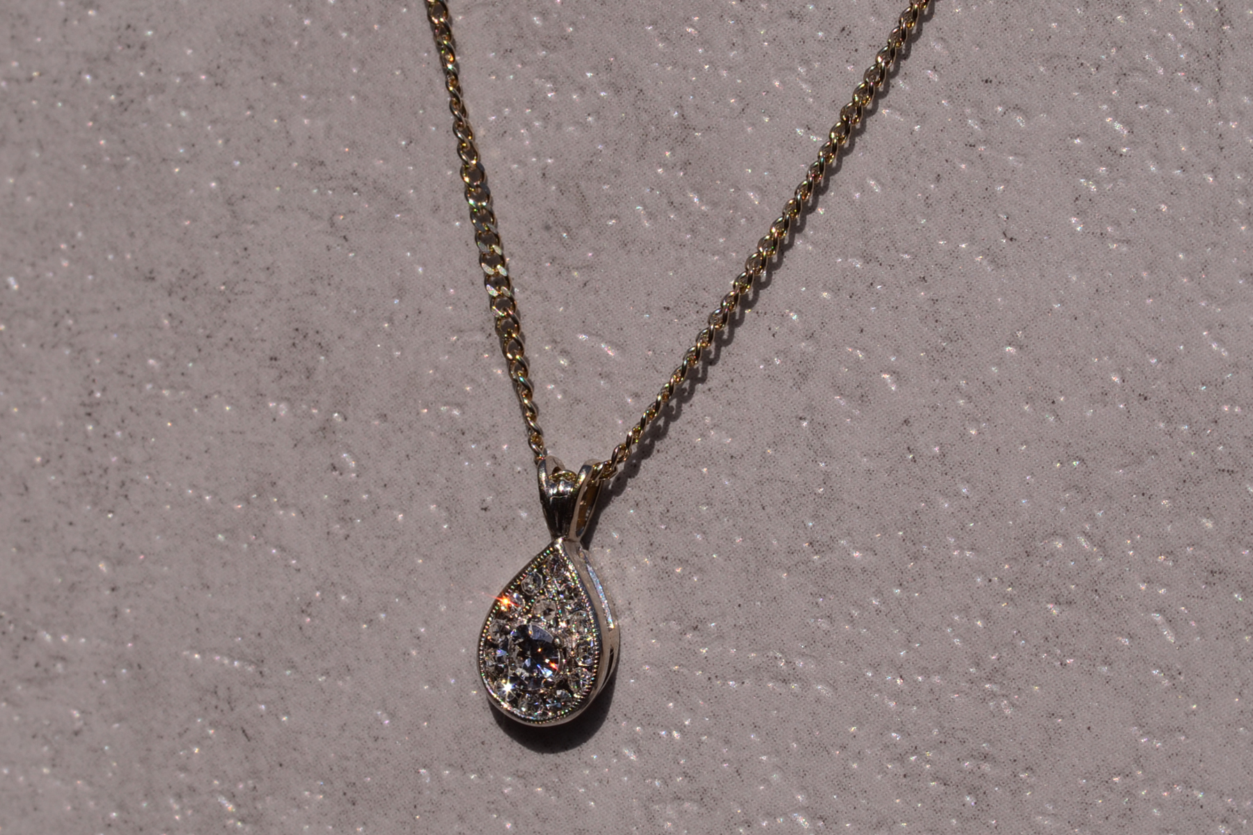 The 37th Street: Hollywood Glam Era Diamond Mystery Pendant in White Gold - Image 3