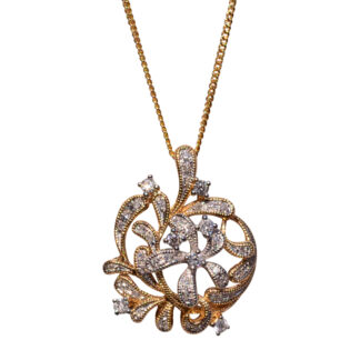 SOLD - The 36th Street: Effy Signed Filigree and Natural Diamond Apple Pendant
