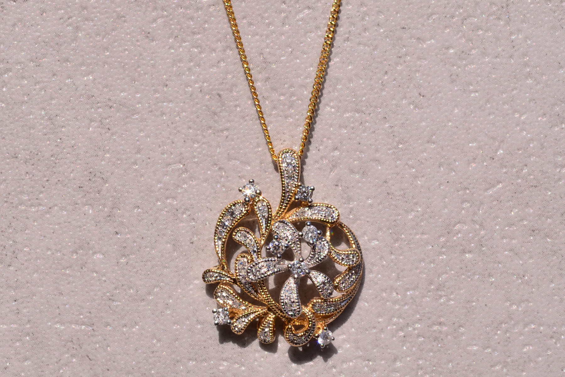 SOLD - The 36th Street: Effy Signed Filigree and Natural Diamond Apple Pendant - Image 2
