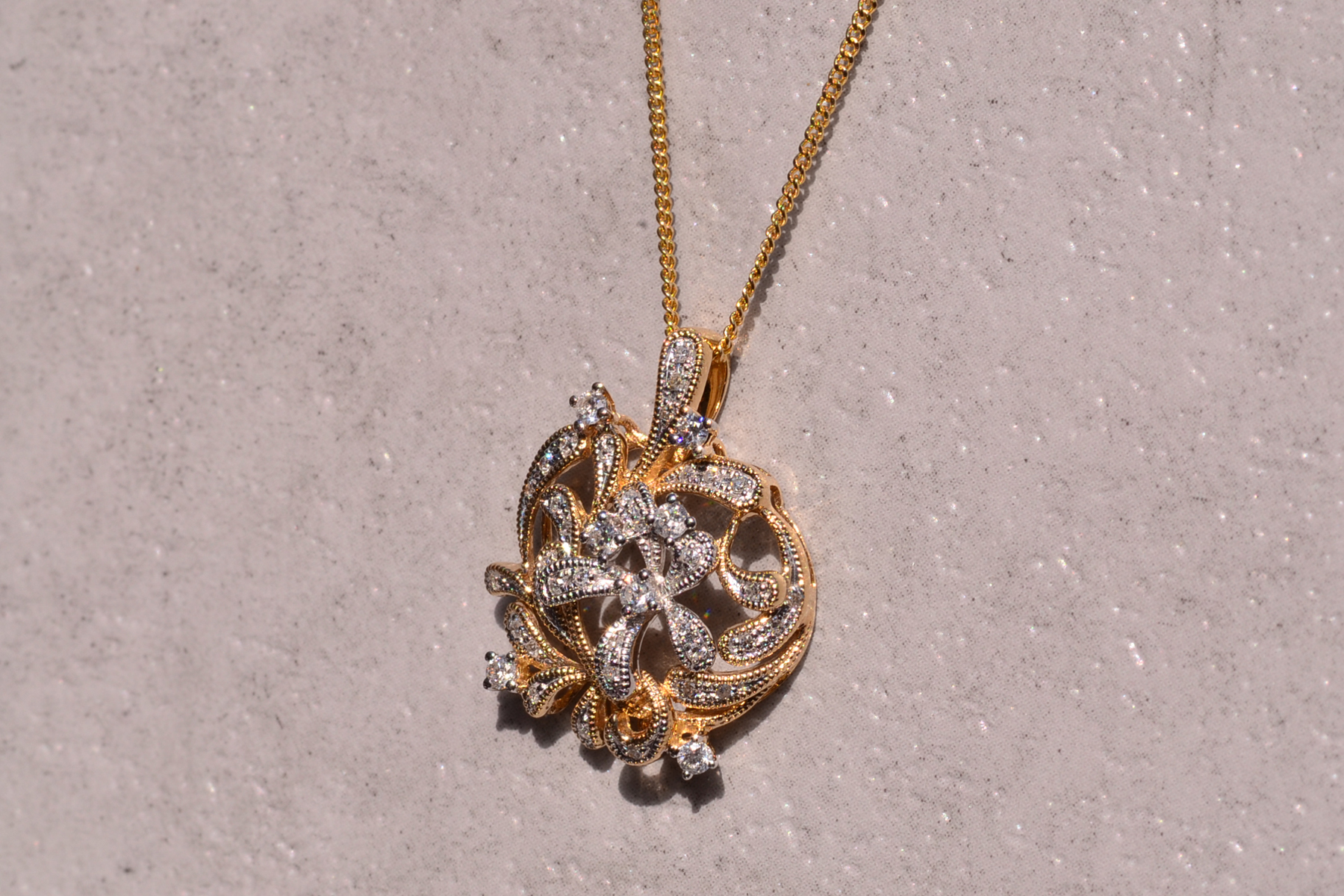 SOLD - The 36th Street: Effy Signed Filigree and Natural Diamond Apple Pendant - Image 3
