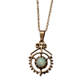 SOLD - The 35th Street: Australian Opal Pendant in Yellow Gold