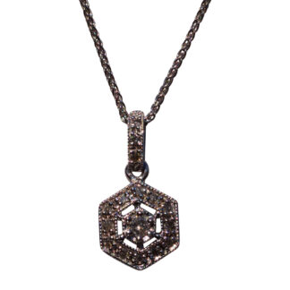The 33rd Street:  Hexagonal Pendant set with Natural Diamonds