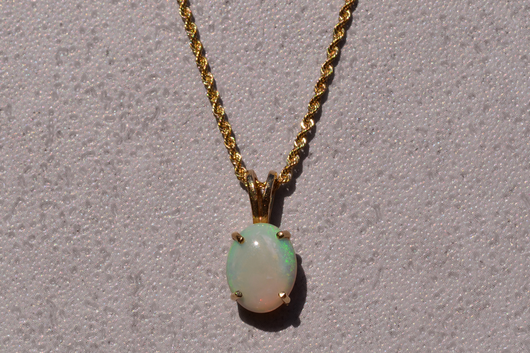SOLD - The 30th Street: Australian Opal Pendant in Yellow Gold - Image 2