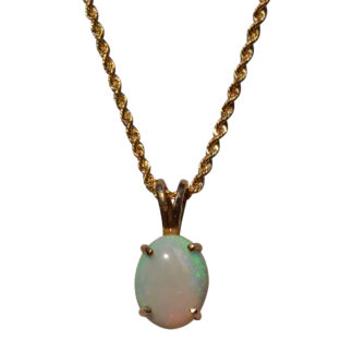 SOLD - The 30th Street: Australian Opal Pendant in Yellow Gold