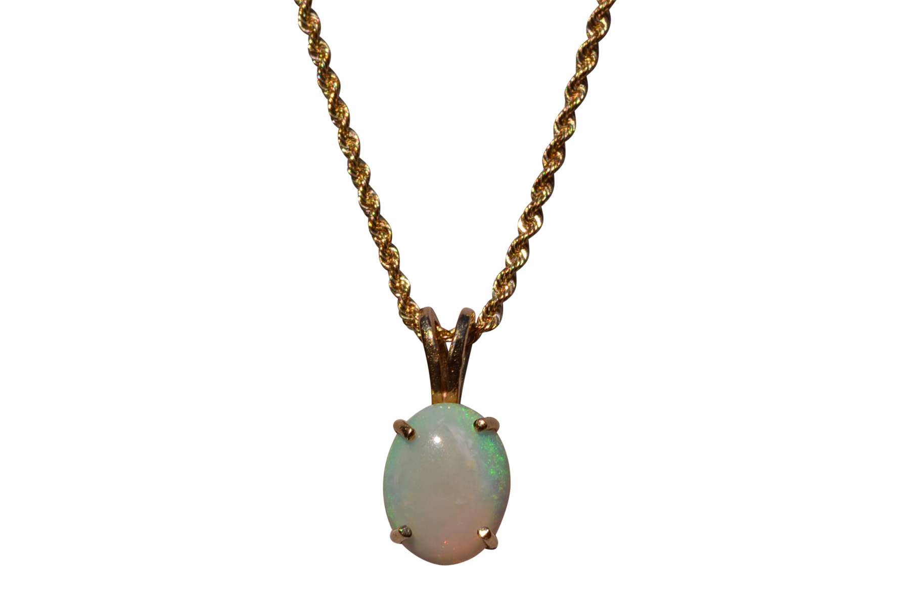 SOLD - The 30th Street: Australian Opal Pendant in Yellow Gold