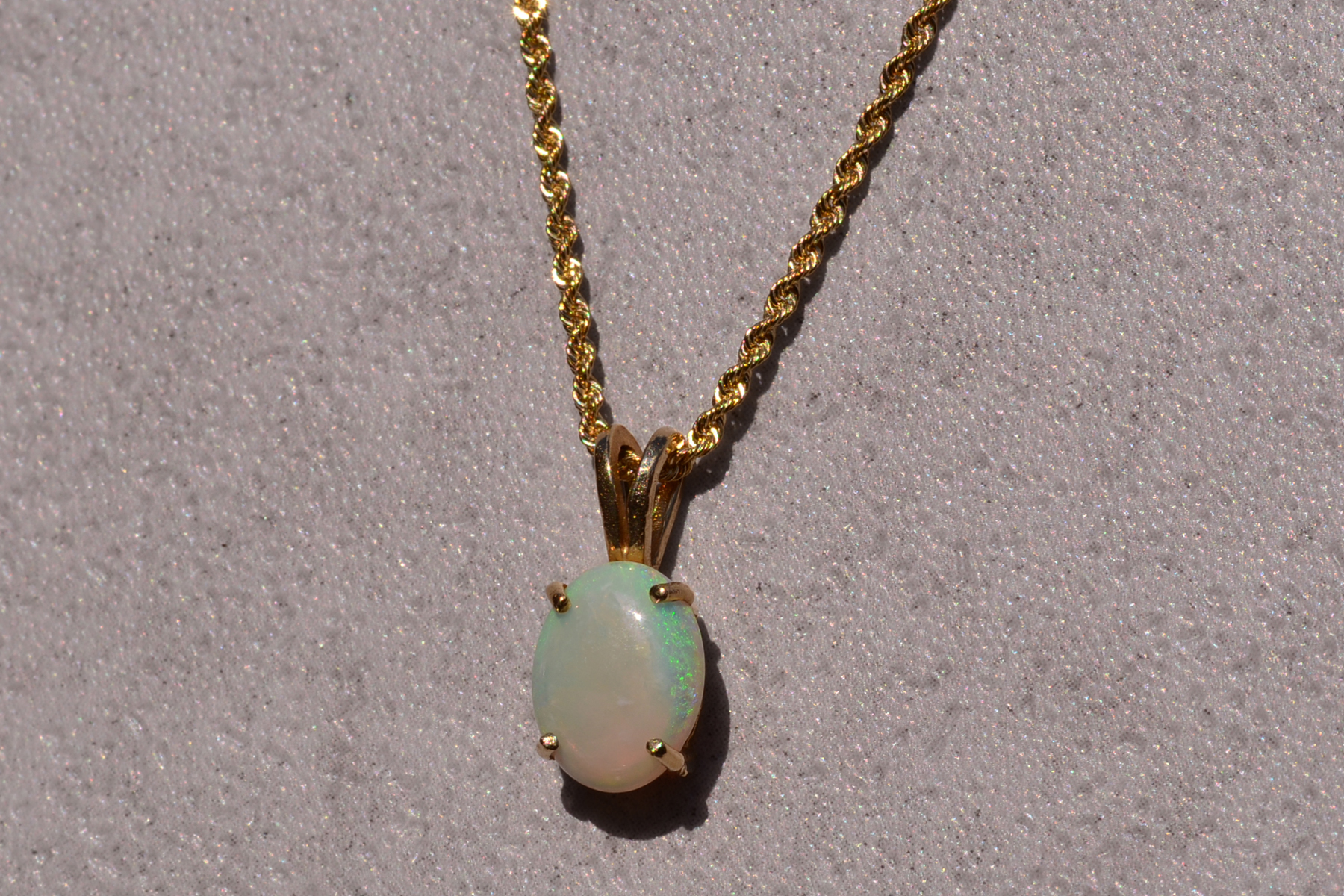 SOLD - The 30th Street: Australian Opal Pendant in Yellow Gold - Image 3