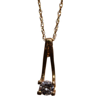 The 195th Street: Mid Century Yellow Gold and Natural Diamond Pendant