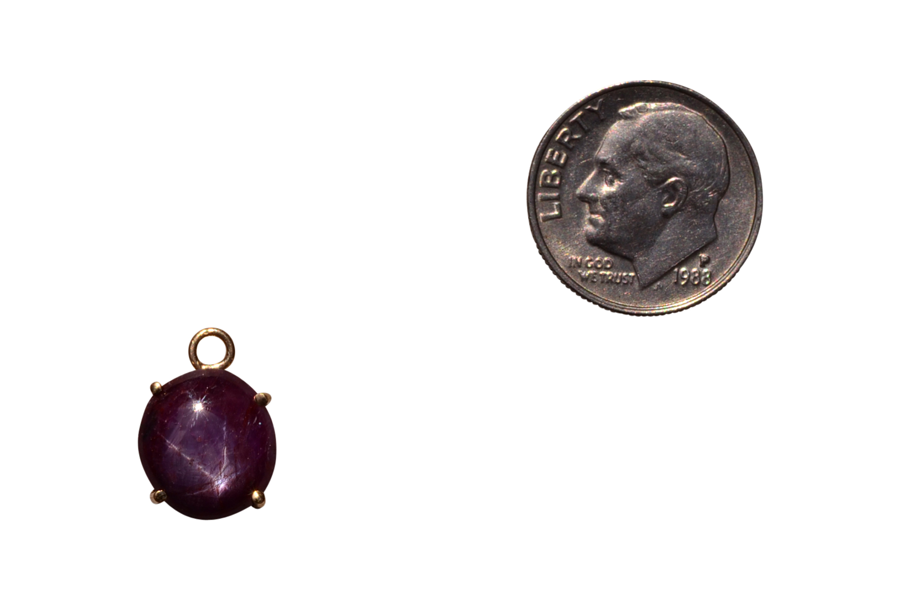 The 167th Street: Natural Star Ruby Cabochon Pendant in Yellow Gold