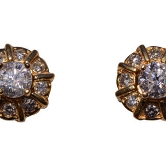 SOLD - The 123rd Street: Yellow Gold Diamond Studs with Removable Yellow Gold Diamond Jackets