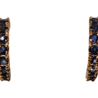 SOLD - The 186th Street: Sapphire Huggie Earrings in Yellow Gold