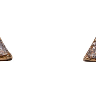 SOLD - The 192nd Street: Trilliant Natural Diamond Studs In Yellow Gold