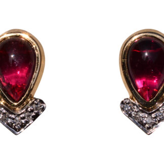 The 191st Street: Contemporary Garnet and Diamond Stud Earrings