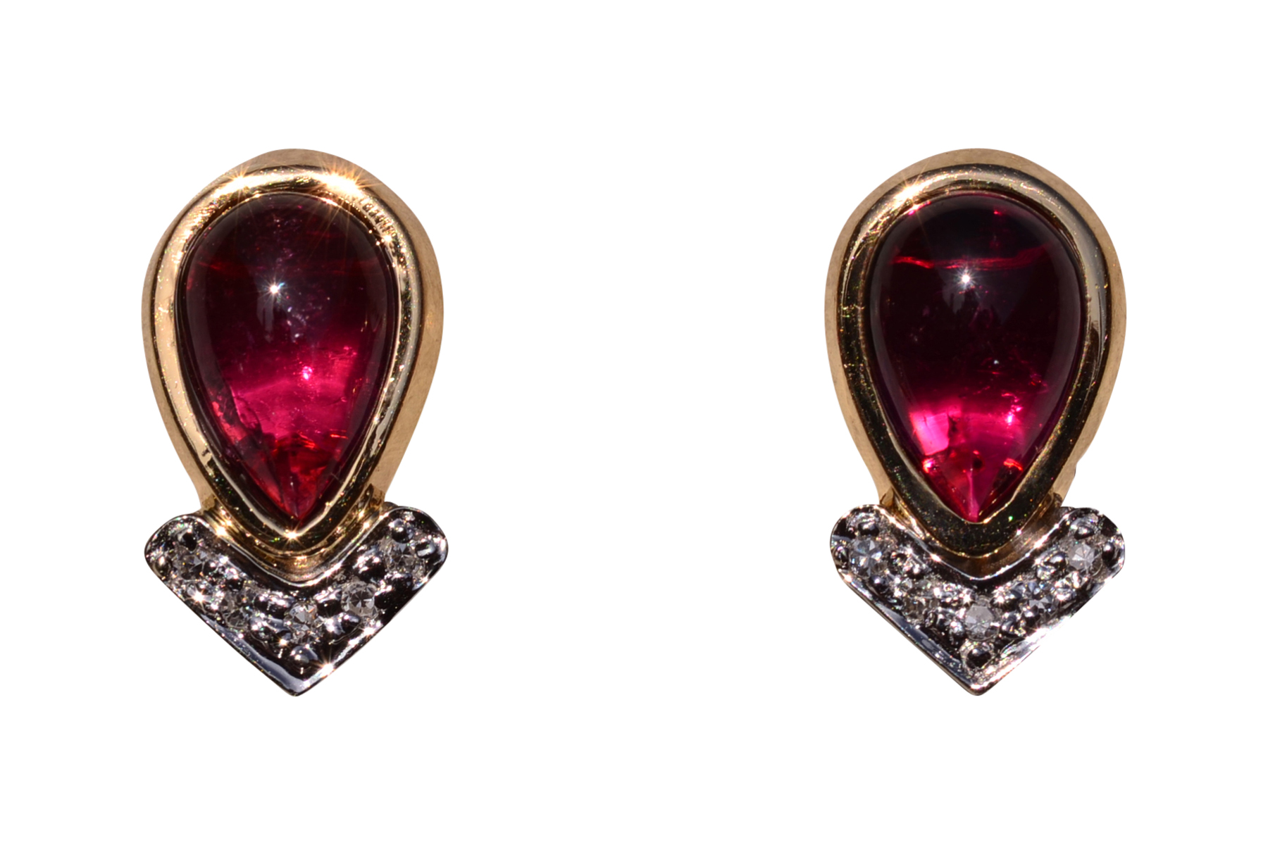 The 191st Street: Contemporary Garnet and Diamond Stud Earrings