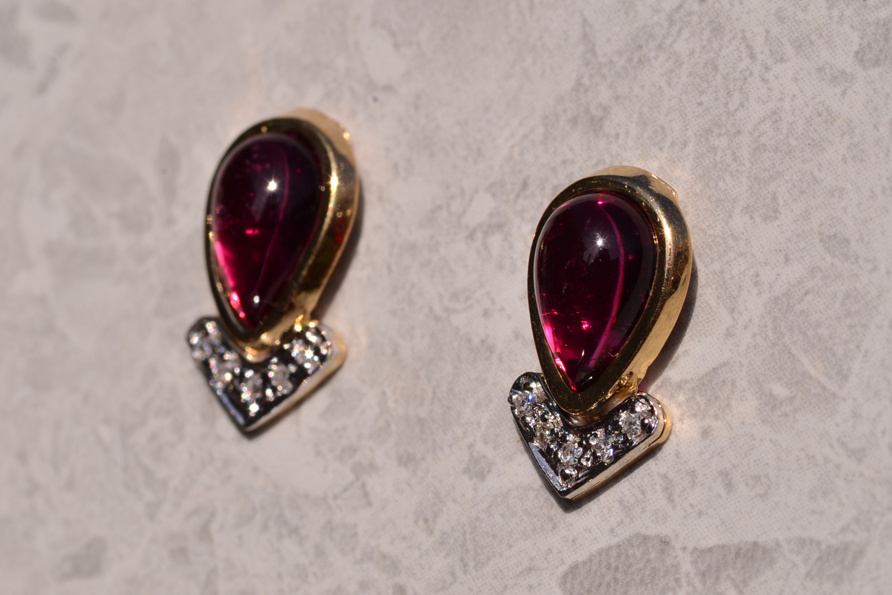 The 191st Street: Contemporary Garnet and Diamond Stud Earrings - Image 3
