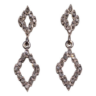The 117th Street: White Gold Diamond Dangler Earrings