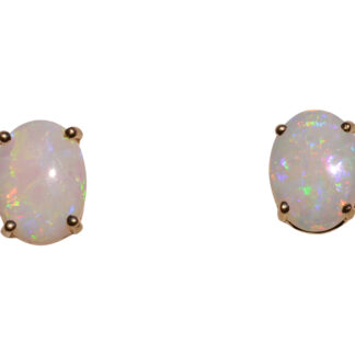 The 118th Street: Oval Australian Opal Earrings in Yellow Gold