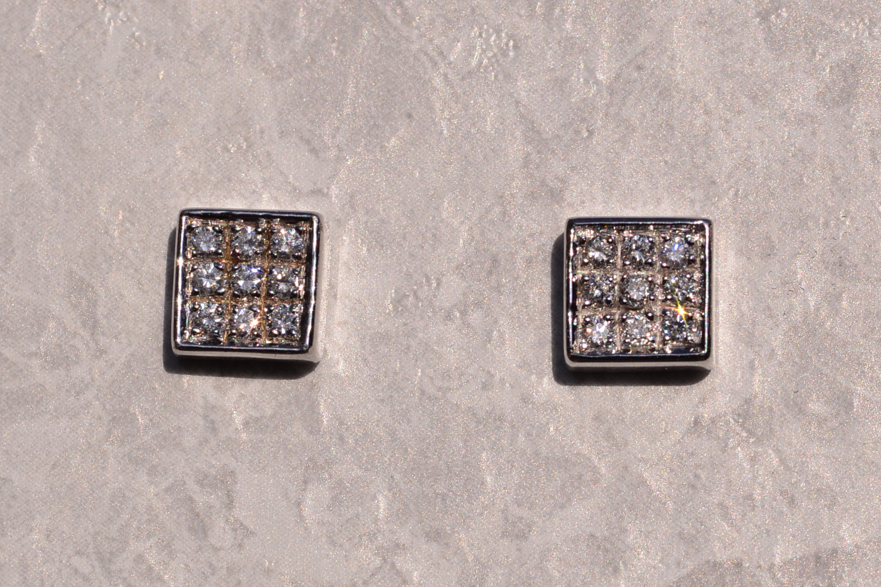 The 171st Street: Square Shaped Diamond Stud Earrings - Image 2