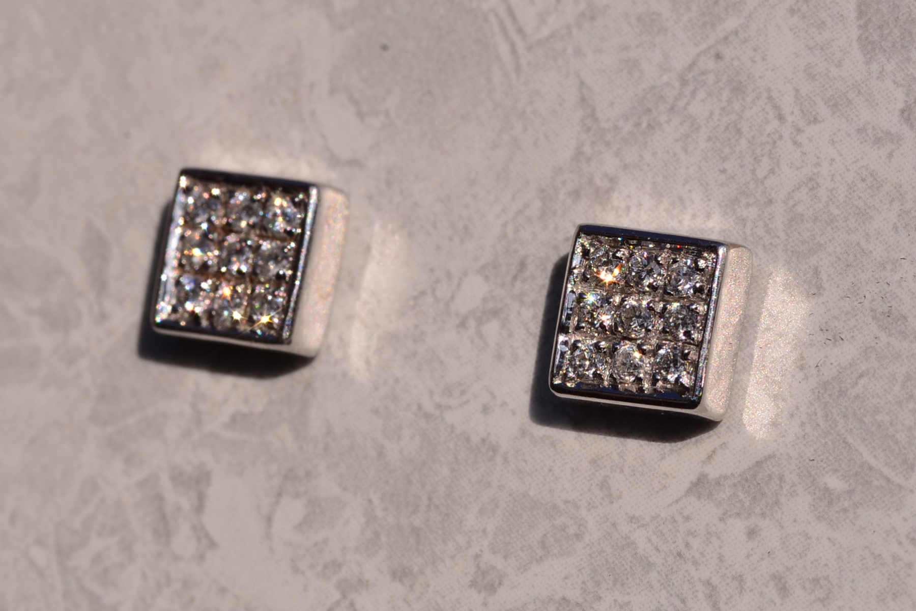 The 171st Street: Square Shaped Diamond Stud Earrings - Image 3