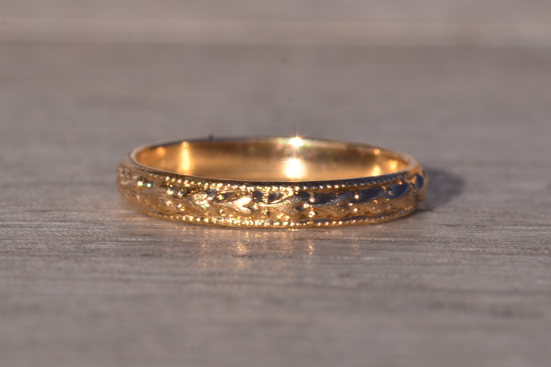 SOLD - The Everett: Antique Yellow Gold Childs Ring or Mid Finger Ring in Y - Image 4